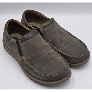 Born Men's 10.5 Gudmund Slip-on Loafers Casual Shoes Brown Leather Moc Toe